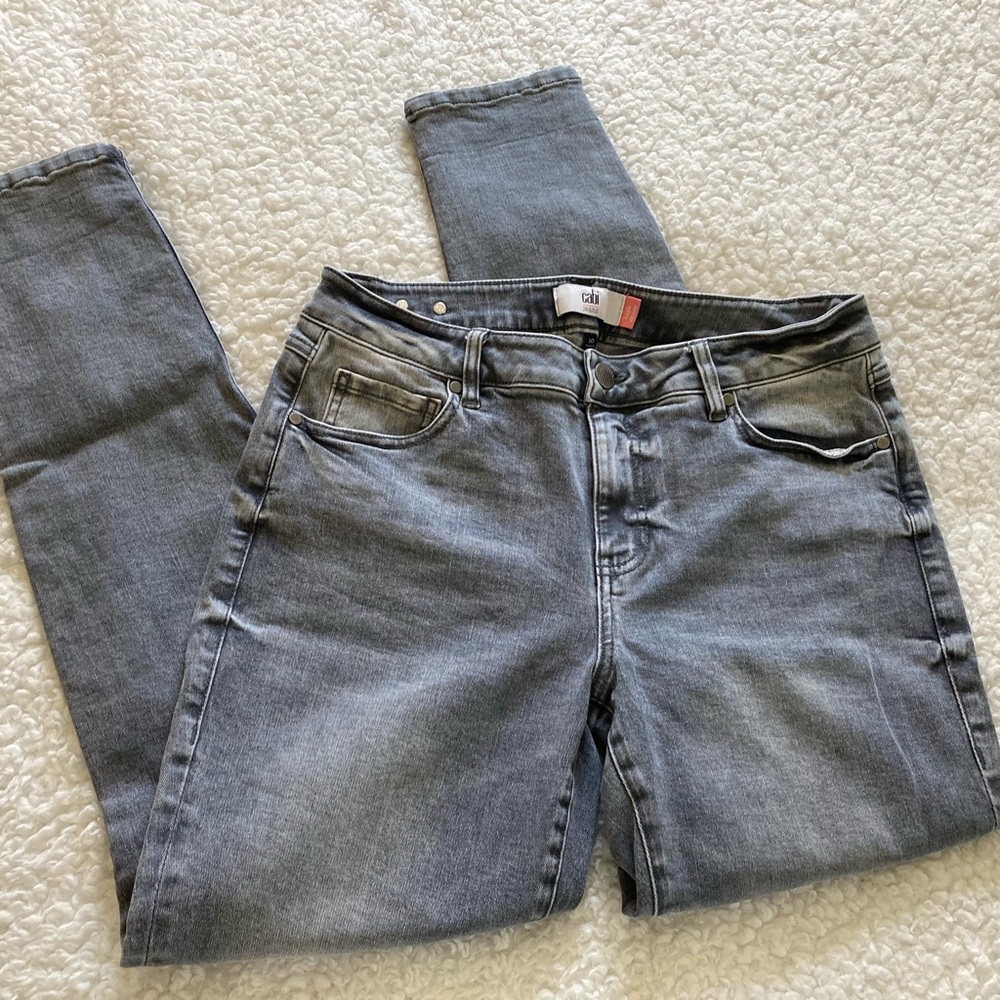 Cabi vintage gray high skinny stretch jeans, size 10, belt loop, 5 pockets - Picture 2 of 11